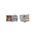 Cufflers Designer Silver Square Gemstone Cufflinks with Free Gift Box - CU-4027. 