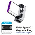 100W USB C To Type C Magnetic Adapter 5A Fast Charging USB Type C Magnet Converter Magnetic Data Cable 90 Degree USB C Connector. 