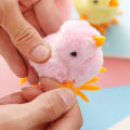 1 Pcs Pet Cat Toys Jumping Walking Hopping Cartoon Plush Chicken Toy Size Approx. 4 Inch - Pink. 