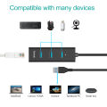 Techole USB 3.0 Hub Aluminum USB Ethernet Adapter Splitter with RJ45 10/100/1000Mbps Gigabit Network LAN Port - 3 Ports USB 3.0 HUB -Type C Adapter for Windows 7/8/10, Linux , PC etc. 