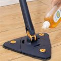 Triangle Shaped 360° Rotatable Adjustable Cleaning Mop, 51Inches Long Handle Microfiber Dust Mop for Wall, Ceiling,Window and Baseboard Cleaner (Blue). 