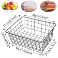 Multifunctional Organizer Wire Basket for Home and Office Use Large Size Black & White Colors (12 inch in length 8.6 inch width 1pc). 