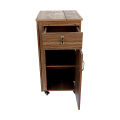 Iron Stand Folding With Storage Cabinet & Wheels Including Brakes - Wooden Iron Stand - Ironing Board Foldable - Adjustable. 