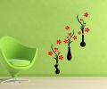 Red And Black Flower Pots Wall Sticker Standard Size- 107Cm X 125Cm. 