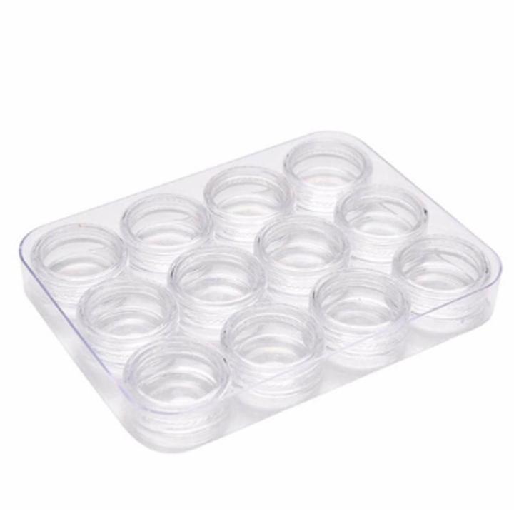 Migeet Empty Contact Box Container Storage Lenses 12 Grids Transparent Clear Case Compartment Holder