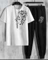 New Trendy Summer Collection Printed Tracksuit Set Export Quality Half Sleeves T-Shirt With Sweat Pant For Men's Sport Wear. 