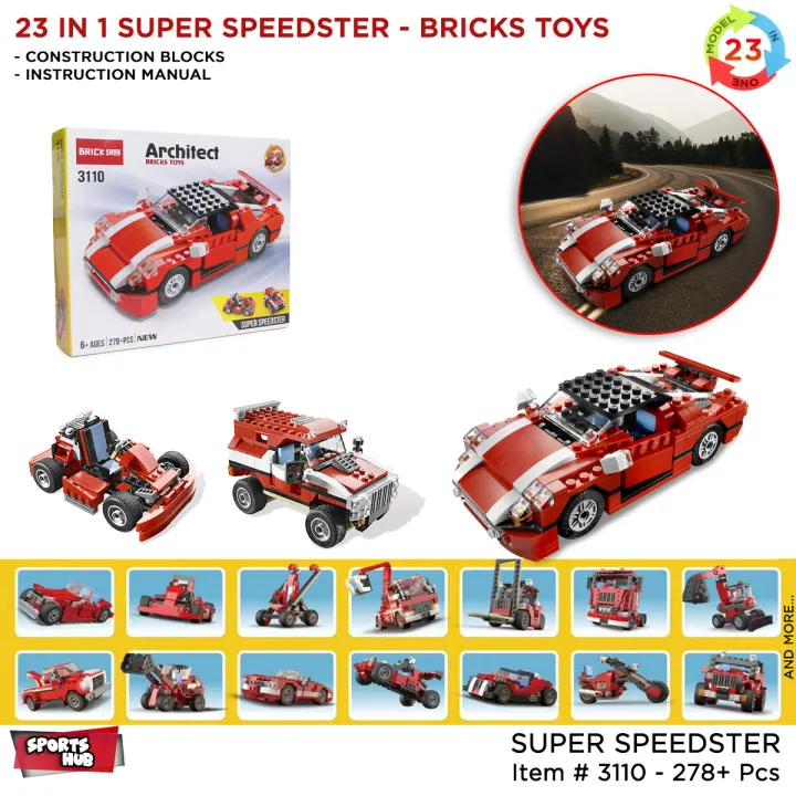 Decool:%20Architect%20Creator%20-%2023%20in%201%20-%20278%20Pieces%20Red%20Super%20Speedster%20Race%20Car%20Building%20Blocks%20Set%20-%203110%20-%20Image%202