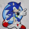 2 pc Sonic The Hedgehog Patches-Sew On Collection -Kids Teens Loved Classic Sonic, Knuckles, Tails Characters - Digital Printed, Leaping Sonic, Retro Gamer Costume Aplique, Cosplay Motif for Bag, Hat, TShirt Give Expensive look 2 cloths. 