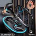 TWS Wireless Bluetooth Headset with Microphone Ultra Thin Non-in -ear Wireless Earbuds Noise Cancelling Bluetooth Earphones Handfree Calling Driving Headphones with LED Display Charger Box. 