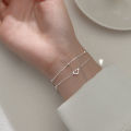 Silver Double Layers Love Heart Bracelets For Women Girls Elegant Birthday Wedding Party Gift Mzea. 