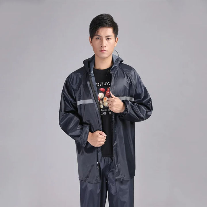 Rain Coat with Hood Or Reflective Strip For Bikes, Barsati Rain Coat For Motorcyle (One Size)