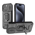 For iPhone 15 Pro Max 5G Iron Man Sliding Window Stand Phone Case for Apple iPhone 15pro Max 6.7 inch Full Package Lens Protection Anti-Drop Magnetic Case. 