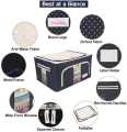 Storage Box Large Capacity Foldable Oxford Cloth Storage Box Steel Frame 72L. 
