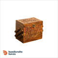 Wooden Hand Carved Jewellery Box For Girls Floral Design Sheesham Wooden Tralli Jewellery Box For Women. 