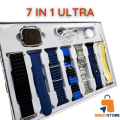 Smart Watch 7 In 1 Ultra 2.1" Full HD Screen Series 9 - Smartwatch 7 straps Waterproof - Bluetooth Calling and sports modes, 100 + face watch - Smart watch for boys - Health measure and step counts. 