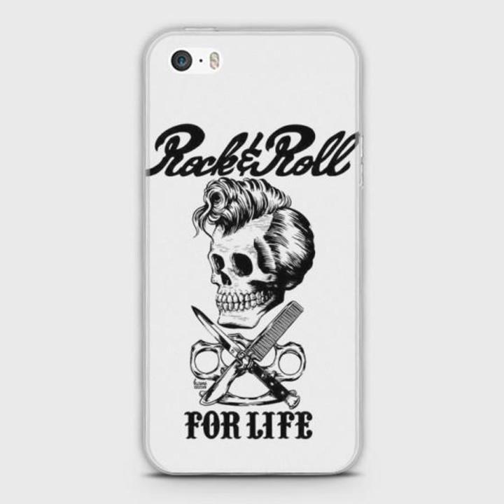 iPhone 5s Cover - SkinLee HQ Hybrid Case (Soft) - Rock and Roll Skull - SKINLEE-372-1-91-10