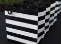Stripes Kraft Retail Merchandise Party Black White Paper Gift Bag. 
