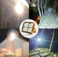 100W LED Outdoor Rechargeable Solar Flood Light Portable LED Reflector Rechargeable Spotlight Building Lamp. 