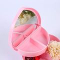 Heart-shaped Jewelry Box Pink Girl Heart Jewelry Storage Box Desktop Student Dormitory Love Mirror Make Up Organizer Box. 