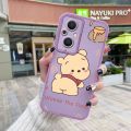 JIUMOO For OPPO Reno 7Z 5G Case With New Design Thin Phone Fashion Cartoon Winnie The Pooh Pattern Shockproof Square Edge Softcase Silicone Casing Full Cover Angel Eye Camera Protection Cases. 