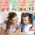 Montessori sank Reusable Magic Book Kids Magic Practice Book (4 Book + 1 Pen + 1 Grip + 10 Refills). 
