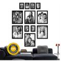12 PCS Wall Art Family Collage Photo Frames, High quality Glass front with Prints, Inspiration Photo Frame set, Wall Decoration Photo Frame Wall Hanging Home Decoration Picture Gallery for Living Room Bedroom Study Room. 