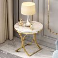 Modern Marble Sheet Top Side Table sofa Bed End Table Small Round Coffee Table Stylish frame. 