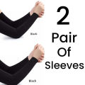 1 Pair of Arm Sleeves for Skin / White / Black Sleeves for Arm Cover for Girls | Sun Protection Sleeves | Sleeves For Arms For Boys | Cricket and Other Sports Sleeves Long Arm Sleeves for Girls. 