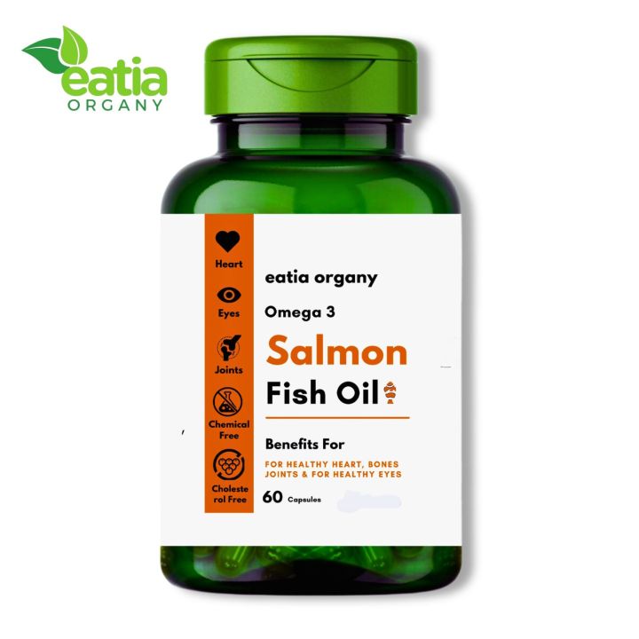 Salmon Fish Oil (Omega 3) 60 Softgels For Human Supplement.
