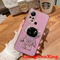 Casing infinix hot 11s infinix hot 11s nfc hot 11 back cover phone case Softcase Electroplated silicone shockproof Protector Smooth Cover new design Astronaut with holder DDYHY02. 