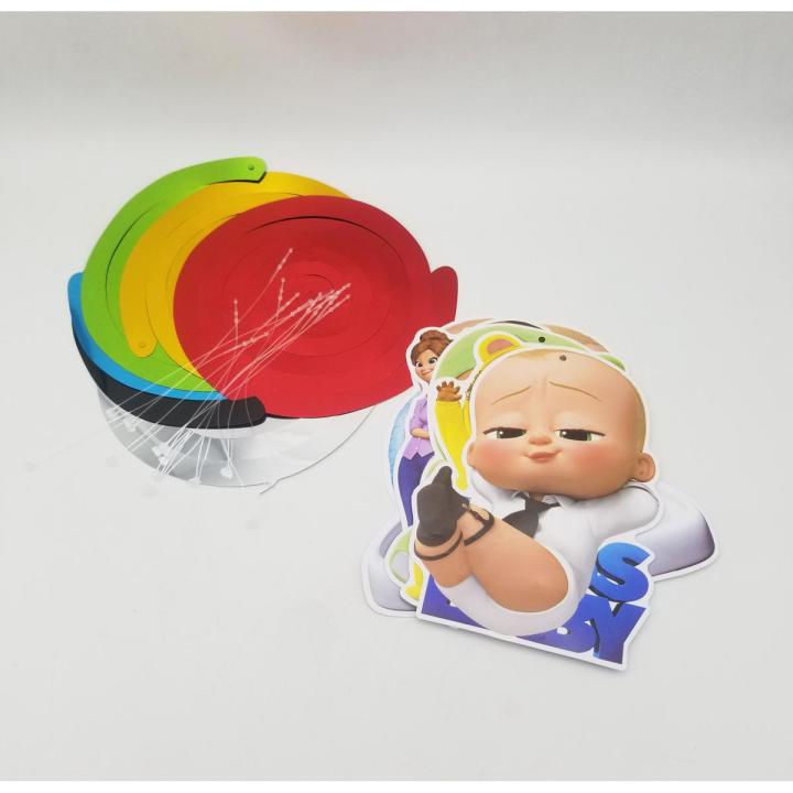 BOSS BABY SPIRALS PACK OF 6 STREAMERS AND 6 CUTOUTS