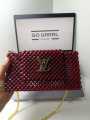 Handmade Pearl Beaded Moti Handbag for Ladies, Medium Size, Waterproof, Zipper Closure, Crossbody Strap, Casual and Formal Wear. 