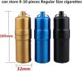 Metal Keychain Cigarette Case - Waterproof Cigarette Holder - 10 Cigarettes Capacity. 