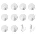 12 Pcs Plastic Hooks Self Adhesive, Sticky Hooks Removable Wall Hooks,Stick on Hooks for Hang Coat Cloth Towel. 