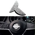 2X for Nissan Bling Car Steering Wheel Logo Decorative Diamond Crystal Shiny Decal Decoration Cover Sticker Ring. 
