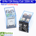 IME 8 pin AC 220V 12 Amp Electromagnetic Power Coil Relay 12A AC 14 Pins with Indicator Light JZX-13F-2 relay by Electrica. 