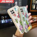 JIUMOO For Samsung Galaxy M62 F62 Case Cartoon Cute Monster Tetris New Design Phone Case Side Pattern Luxury Plating Silicone Casing Full Cover Camera Shockproof Protection Cases. 
