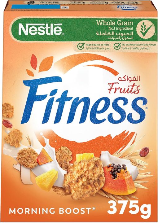Nestlé Fitness Fruits Breakfast Cereal - 375g - Imported - Low Fat - Made with Whole Grain
