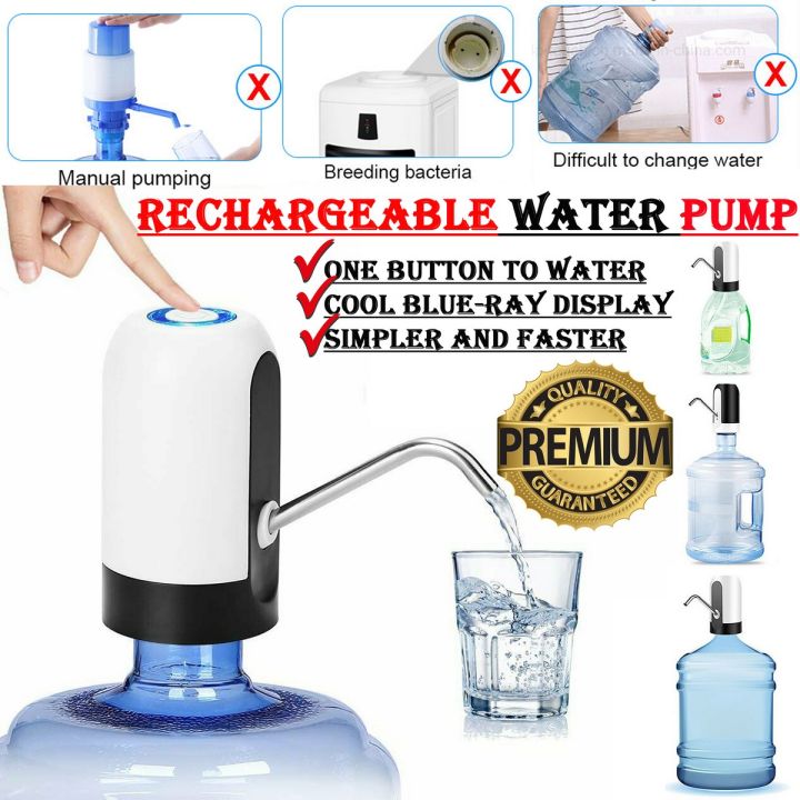 Genuine Automatic Water Dispenser Pump Machine USB Rechargeable Smart Electric Drinking Water Bottle Pump Portable Wireless Chargeable Water Pump for Outdoor Indoor Home Office Travel Imported High Quality Beverage Suction Pump New Water Suction Device