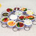 Buckle Bowl Mini Food Keychain Chinese Food Simulation Key Ring. 