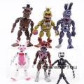 FNAF Five Nights at Freddy's Nightmare Freddy Chica Bonnie Funtime Foxy PVC Action Figures Toys 6pcs/set. 