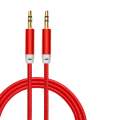Aux Cable 3.5mm Male to Male Nylon Braided 1-meter 3-Pole Hi-Fi Stereo Sound Auxiliary Cord Green for Earphones, Smart Phones, Home/Car Stereos, Speakers, Computers. 