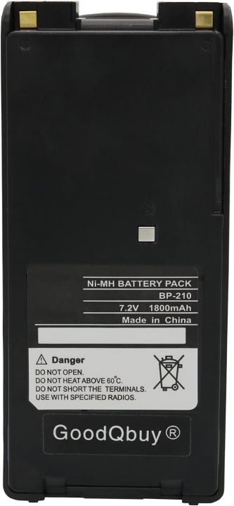 BP-210 1800mAh Replacement Two-Way Radio Ni-MH Battery for ICOM Radios BP-209 BP-222 BP-209N BP-210N BP-222N IC-A6 IC-A24 IC-F30GT IC-F30GS IC-F40GT...