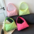 Fashion Quilted Shoulder Bags for Women Handbag Lattice Embroidery Line Shoulder Bag Luxury Tote Bag Ruched Handbags. 