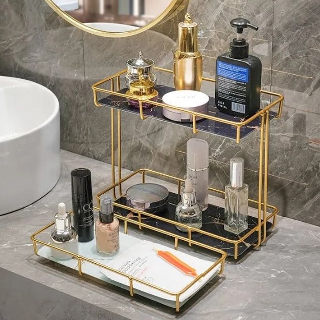 Stylish Bathroom Rack Cosmetic Storage Rack Finishing Table Rack | Daraz.pk