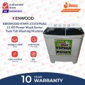 Kenwood Washing Machine Twin Tub | Model KWM 231159 SAG | 11 KG | Top Load | Power Wash Series | Glass Lid | Double Layer Body | Low Voltage Operate | Big Pulsator | Rust Proof Body | 10 Years Warranty. 