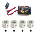 1x Mini Gyro Gyroscope for WPL D12 1/10 Steering Output Integrated Compact & 4PCS Metal Combiner Wheel Hub Hex Adapter. 