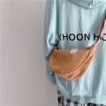 Japanese Corduroy Shoulder Bag Women Crossbody Canvas Dumpling Bag Retro Student Messenger Bag.