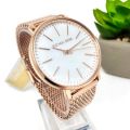 Micheal Kors Mother of pearl Dial Gold Mesh Bracelet Watch For Women MK-4392. 
