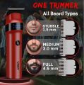 VGR V-987 Professional Digital Display Turbo function 7000RPM Zero Gapped Cordless Pro Self Haircut Hair Clipper Beard trimmer Stainless steel & Ceramic Blade. 